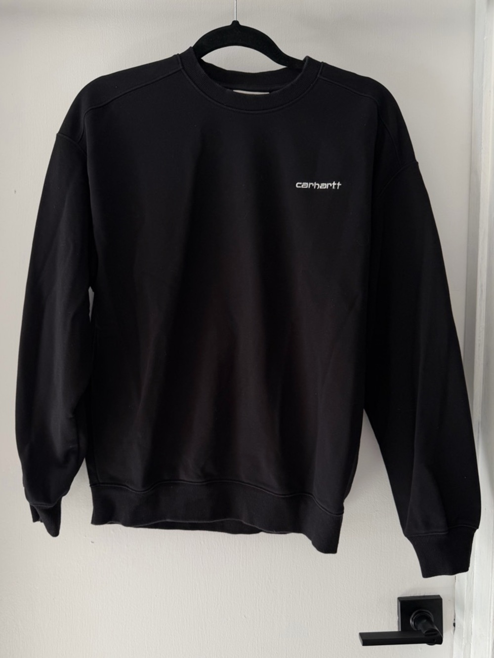 Carhartt Black Crewneck Sweatshirt with Small White Logo